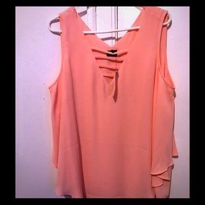 Flowing peach blouse
